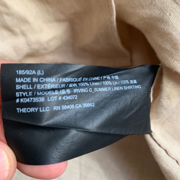 225$ Theory Irving Shirt in Relaxed Linen - Picture 4 of 12